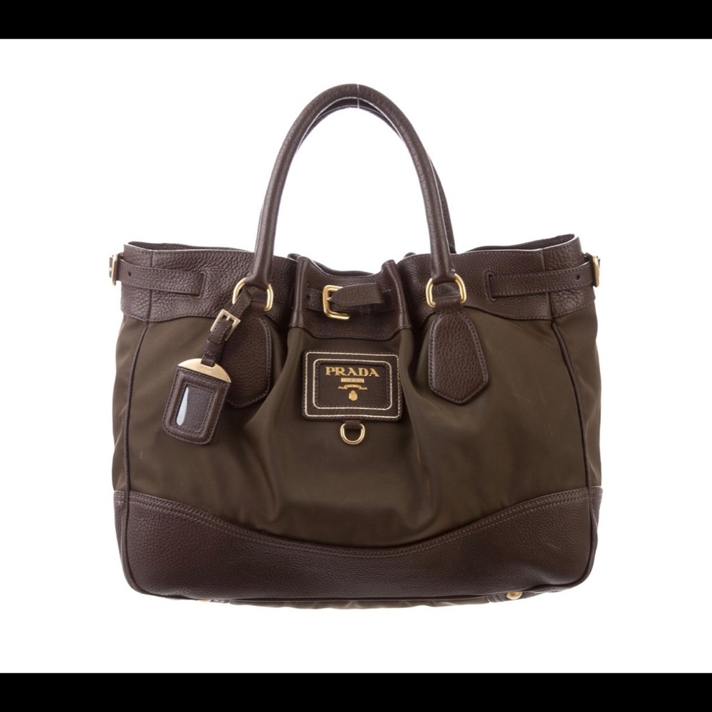 PRADA
Cervo-Trimmed Tessuto Tote